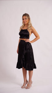 Black Rebecca top and skirt from Obsession Stockholm